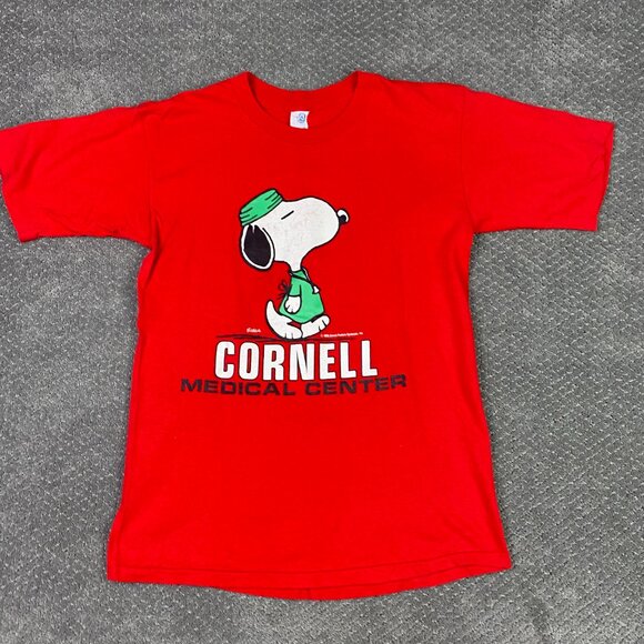Vintage 70s Snoopy T Shirt Men's Medium Peanuts Cornell Medical Center Artex - Picture 2 of 10
